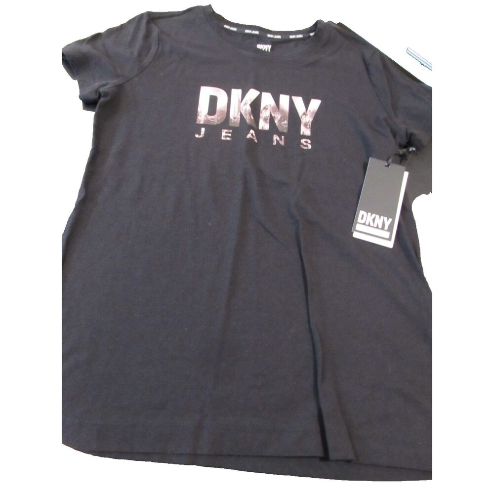 DKNY Jeans Women’s NY City Logo T‑Shirt Black XXS NWT Short Sleeve Graphic Tee